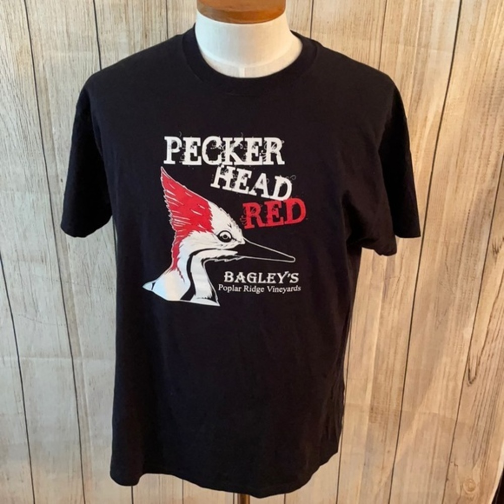 Bagley's Pecker Head Red Graphic Tee - Black